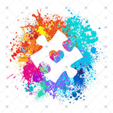 Transfer 000033 - Autism Puzzle Piece Paint Splatter