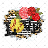 Transfer 000034 - Love Softball Floral