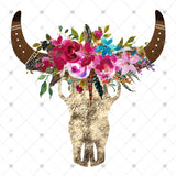 Transfer 000047 - Floral Boho Skull