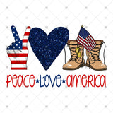 Transfer 000049 - Peace Love America Soldier Boots