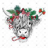 Transfer 000058 - Christmas Highland Cow