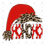 Transfer 000066 - Ho Ho Ho Leopard Santa Hat