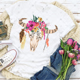Transfer 000069 - Floral Bull Skull
