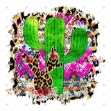 Transfer 000071 - Leopard and Watercolor Cactus