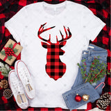 Transfer 000111 - Buffalo Plaid Deer Silhouette