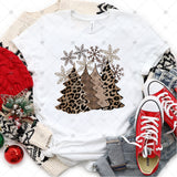 Transfer 000120 - Leopard Christmas Trees with Snowflakes