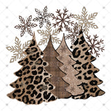 Transfer 000120 - Leopard Christmas Trees with Snowflakes