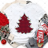 Transfer 000125 - Buffalo Plaid Christmas Tree with Lights