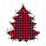 Transfer 000125 - Buffalo Plaid Christmas Tree with Lights