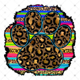 Transfer 000162 - Leopard and Serape Paw Print