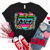Transfer 000174 - Turquoise Leopard and Serape Love Heart