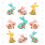 Transfer 000214 - Floral Bunnies