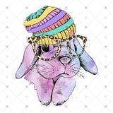 Transfer 000237 - Watercolor Bunny in a Beanie