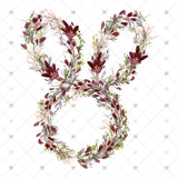Transfer 000256 - Floral Wreath Bunny