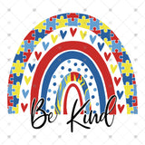 Transfer 000308 - Be Kind Autism Rainbow