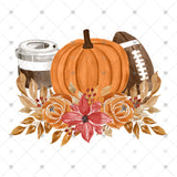 Transfer 000379 - Watercolor Coffee Pumpkin Football