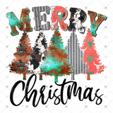 Transfer 000415 - Merry Christmas Trees - Southern Style