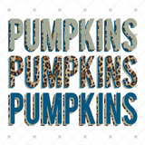 Transfer 000424 - Pumpkins Stacked Word Art - Leopard Print