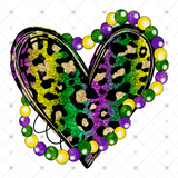Transfer 000431 - Leopard Mardi Gras Heart