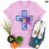Transfer 000437 - Purple Floral Cross