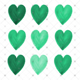 Transfer 000493 - St. Patrick's Day Watercolor Hearts