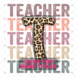 Transfer 000501 - Education Occupation Titles Stacked Word Art Leopard