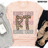 Transfer 000501 - Education Occupation Titles Stacked Word Art Leopard