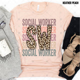Transfer 000501 - Education Occupation Titles Stacked Word Art Leopard