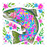 Transfer 000508 - Watercolor Floral Fish