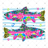 Transfer 000532 - Watercolor Leopard Twin Fish