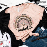 Transfer 000540 - Teacher Life Leopard Rainbow