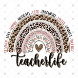 Transfer 000540 - Teacher Life Leopard Rainbow
