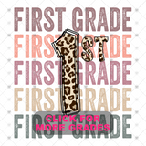Transfer 000564 - Stacked Word Art Leopard Grade Set