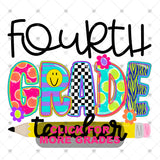 Transfer 000570 - Colorful Smile and Pencil Girl Teacher Grade Set