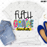 Transfer 000570 - Colorful Smile and Pencil Girl Teacher Grade Set
