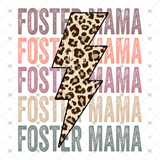 Transfer 000584 - Foster Mama Stacked Word Art Leopard