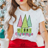 Transfer 000663 - Merry Christmas Polka Dot Trees