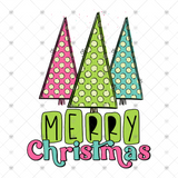 Transfer 000663 - Merry Christmas Polka Dot Trees