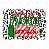 Transfer 000667 - Santa's Favorite Teacher Leopard