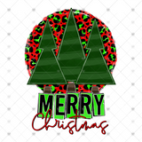 Transfer 000668 - Merry Christmas Trees Leopard