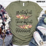 Transfer 000679 -  Grateful Thankful Blessed Feathers