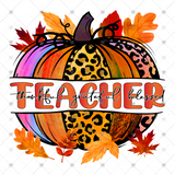 Transfer 000692 - Thankful Grateful Blessed Teacher Pumpkin
