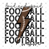 Transfer 000694 - Loud and Proud Football Mom Stacked Word Art