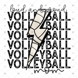 Transfer 000698 - Loud and Proud Volleyball Mom Stacked Word Art