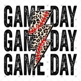 Transfer 000700 - Baseball Game Day Stacked Word Art Leopard