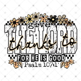 Transfer 000723 - Give Thanks to the Lord for He is Good