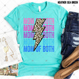 Transfer 000744 - Mom of Both Stacked Word Art Leopard