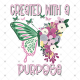 Transfer 000791 - Created with a Purpose Floral Butterfly
