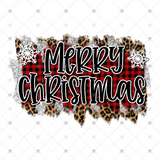 Transfer 000801 - Merry Christmas Leopard Plaid