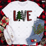Transfer 000803 - Love Christmas Plaid Word Art